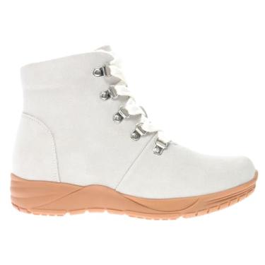 Imagem de Propét Bota feminina Demi Suede Scotchgard tratada até o tornozelo, Branco, 9 XX-Wide