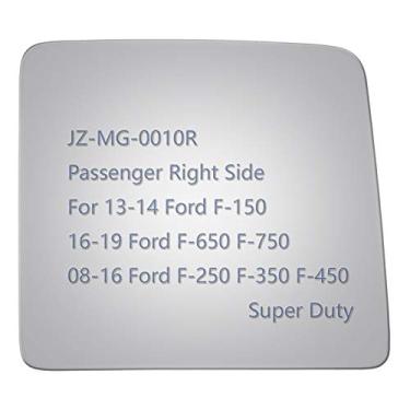 Imagem de JZSUPER Vidro do espelho retrovisor de reboque para Ford F250 F350 F450 F450 Super Duty 2016-2021 F650 F750 2013-2014 F150 Reposição plana (superior e lado direito do passageiro)