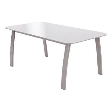 Imagem de Mesa De Apoio Retangular De Aço Cinza 35x45x85cm Importado - Naterial,