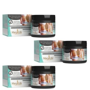 Imagem de Kit 3 Creme Redutor De Gordura Termo Ativado Mary Life 250g