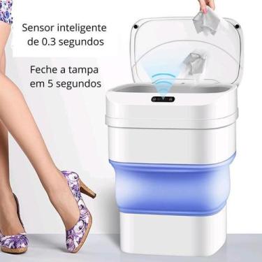 Imagem de  Lixeira Sensor Automática Inteligente Retrátil Luxo Cozinha - Bc Bora