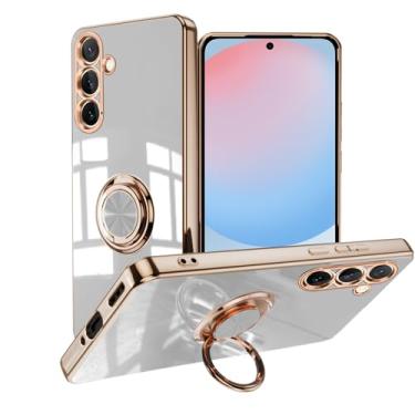 Imagem de CeiLarv Capa para celular Samgung Galaxy S24 FE, revestimento de silicone, resistente a arranhões, à prova de choque, resistente ao desgaste, suporte de anel rotativo de 360° para Samsung Galaxy S24