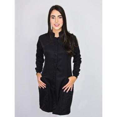 Imagem de Jaleco Feminino Acinturado Gola Padre Oxford - BordadosBordados, GG, P