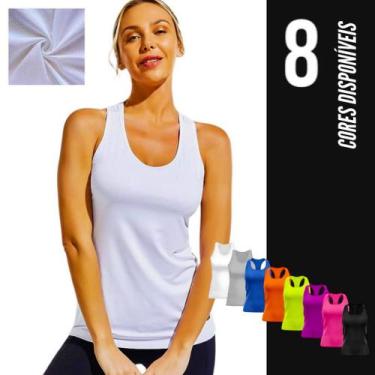 Imagem de Camiseta REGATA DRY FIT FEMININA Blusinha tecido furadinho Academia Fi