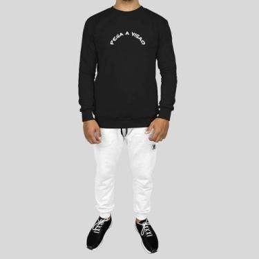 Imagem de Conjunto Calça e Blusa Moletom Careca Sem Capuz Algodão PV - MP Moda M