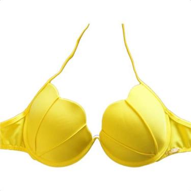 Imagem de Top Avulso Concha Sereia Com Bojo Lançamento Moda Praia Feminino Neon 