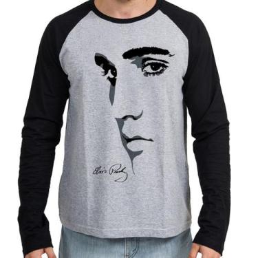 Imagem de Camiseta Manga Longa blusa Elvis Presley Rei do Rock - Empório Dutra, 