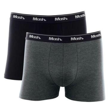 Imagem de Kit 2 Cuecas Boxer Preto/Mescla Mash 110.18 Plus Size, Mescla, XGG