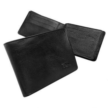 Imagem de Carteira Slim Couro 52-R Personalizada Raffai Couros, Preto