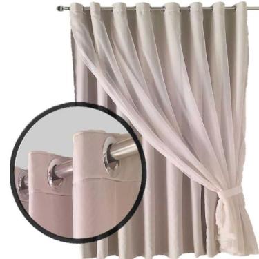 Imagem de cortina blackout corta luz Bruna 6,00 x 2,60 c/voal branco - Bravin Co