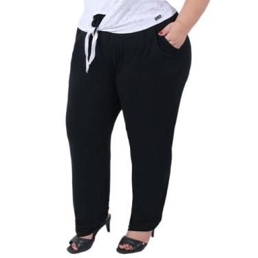 Imagem de Calça Feminina Soltinha Estilo Pantalona Plus Size Catwalk Viscolycra,