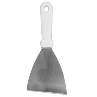 Imagem de Espatula De Cozinha Diagonal De Inox Cabo Plastico Branco Adicionar ao