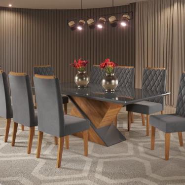 Imagem de Mesa de Jantar Retangular 200x90 Noble com 8 Cadeiras Iza - Viero