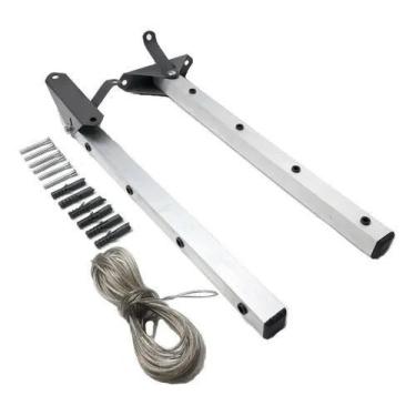 Imagem de Varal Dobrável Articulável Basculante De Parede Muro Varanda - RK