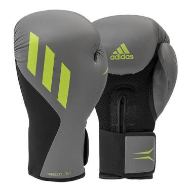 Imagem de Luva de Boxe adidas em PU Speed TILT 150 Cinza e Amarelo Neon, 12 Oz