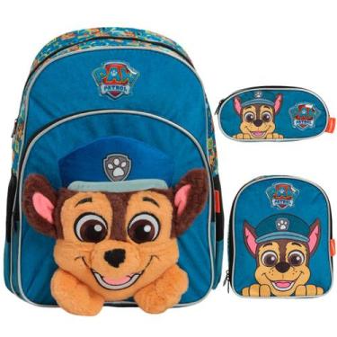 Imagem de Kit Mochila Infantil Patrulha Canina Lancheira Estojo Costas - Plike