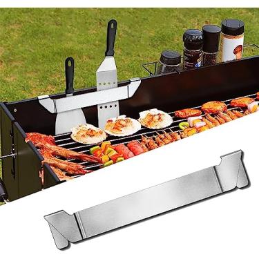 Imagem de Suporte de espátula de aço inoxidável, rack de ferramentas para churrasco, suporte de acessórios para chapa Blackstone Camp Chef Royal Gourmet acampamento ao ar livre piquenique churrasco essenciais