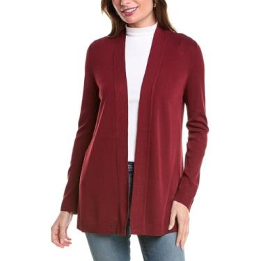 Imagem de Jones New York Cardi feminino aberto na frente com carcela novidade, Bordeaux, P