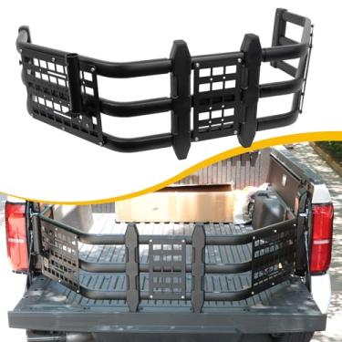 Imagem de EZREXPM Extensor de cama de caminhão atualizado para Toyota Tacoma 2005-2025 Extensor de porta traseira de alumínio, com painel Molle e suporte de mastro de bandeira