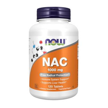 Imagem de Suplementos Now, Nac (N-Acetyl-Cysteine) 1.000 Mg, Proteção Radical Grática*, 120 Comprimidos