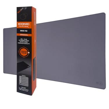 Imagem de ICONIC - PRO PC GEAR Mouse pad/tapete estendido para jogos 4XL 137,2 cm x 58,4 cm - Mousepad de pano de mesa grande e largo - Costurado/à prova d'água/base antiderrapante (2GG 101,6 x 45,72 cm, cinza aço)