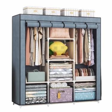 Imagem de Guarda-roupa Armário para quarto, dormitório único, guarda-roupa simples, resistente e durável, armazenamento pequeno armário