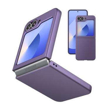 Imagem de Eastcoo Capa Slim Fit Galaxy Z Flip 6, [traseira rígida de policarbonato] [sensação fosca] [suporte para carregamento sem fio] capa leve à prova de choque para Samsung Galaxy Z Flip6 (2024), roxa