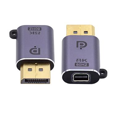 Imagem de NFHK Mini DP fêmea 8K 60hz para DisplayPort 1.4 adaptador macho Ultra-HD UHD 4K 144hz 7680 * 4320 para monitor de vídeo PC, laptop