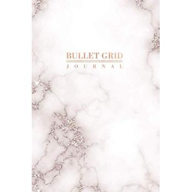 Imagem de Bullet Grid Journal: Faux Glitter Gold Marble and Rose Gold Dot Grid Notebook/Journal (6 x 9 inches) - 120 Dot Pages