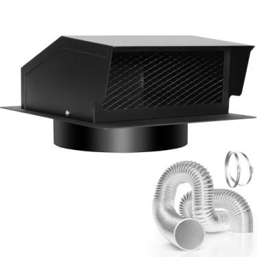 Imagem de LTSEAME Kit de ventilação de telhado de 10 polegadas, ventilação de teto removível, ventilação de teto de exaustão de banheiro para secador, aço galvanizado de 10 polegadas com amortecedor, dutos de