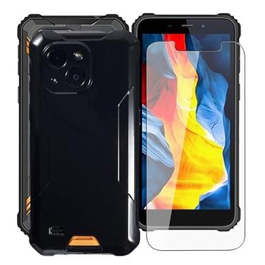 Imagem de KJYFOANI Capa para Oukitel WP32, com [1 x película protetora de tela de vidro temperado], capa de silicone macio preto à prova de choque capa de proteção amortecedora para Oukitel WP32 (6,9 polegadas) - Preto