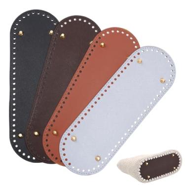 Imagem de PH PandaHall 4 peças de fundo de bolsa de couro para crochê, bolsa retangular de 29 x 10 cm, base de almofada, modelador de crochê, modelador inferior com furos para bolsa de ombro DIY, bolsa de