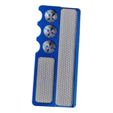 Imagem de menolana Snooker bilhar piscina cue ponta ferramenta scuffer bilhar cue acessórios superfície moagem placa arquivo clube cabeça moedor burnisher, Metal Azul