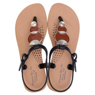 Imagem de Sandalia Rasteirinha Ortopédica Feminina Confortavel Terapia dos Pés, 