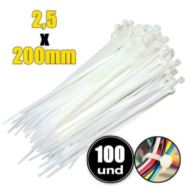 Imagem de Abraçadeira Nylon Presilha Fita Amarra 20cm X2,5mm 100un - CERTTA, Bra