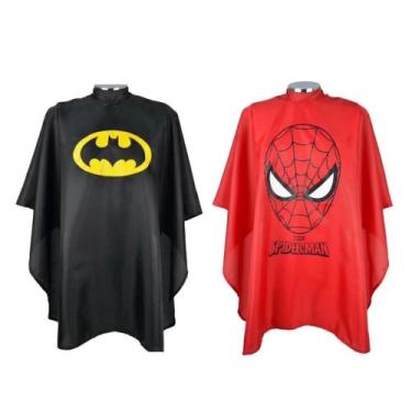 Imagem de Kit Com Duas Capas Para Cortar Cabelo Infantil Batman  Homem Aranha - 