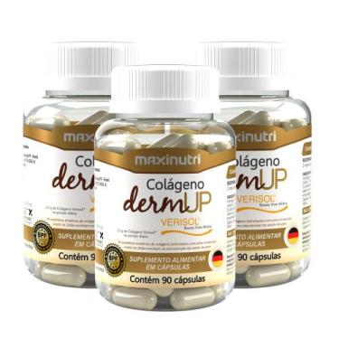 Imagem de Kit 03 Colágenos DermUp Verisol Maxinutri + Vitaminas 90 Cap
