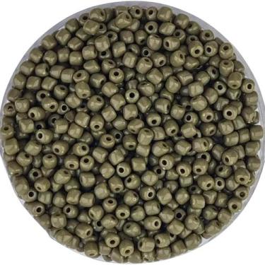Imagem de Miçanga 4mm Colorida Miçangão Leitosa 50 gramas - 10de10, Verde exerci