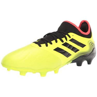 Imagem de adidas Tênis de futebol unissex Copa Sense.3 Firm Ground, Team Solar Amarelo/Preto/Vermelho Solar, 9 Women/10.5 Men