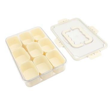 Imagem de Snack Box Recipiente 9 Compartimentos Divididos Servindo T Com a Alça de Tampa C para Lanches de Nozes de Frutas Servindo Com e para Armazenamento de Transporte para a Caixa de