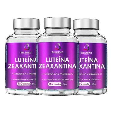 Imagem de 3x Luteina Zeaxantina + Vitaminas A + C 150 Cápsulas 500mg - Bulgarian
