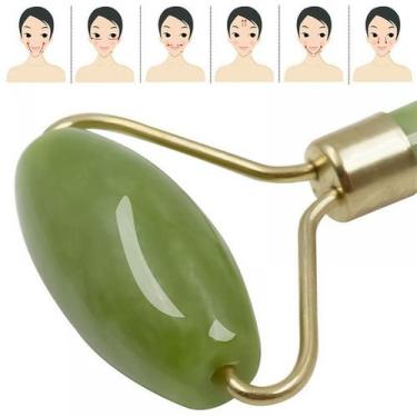 Imagem de Rolo Pedra De Jade Placa Gua Sha Massagem Facial  CS STORE - md
