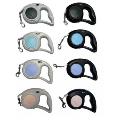 Imagem de Coleira Guia Retrátil 5 Metros Pets Cachorro Cães Resistente Com Trava