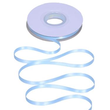 Imagem de YAMA Fita de cetim dupla face azul claro, 1/10.2 cm, 25 metros, para embrulho de presente, laços de cabelo, decoração de festa de casamento