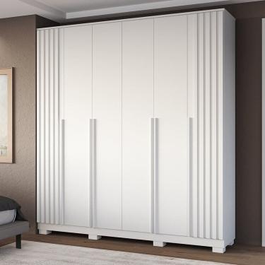 Imagem de Guarda-Roupa Casal 205,2cm 6 Portas 100% MDF Petunia Espresso Móveis Branco