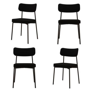 Imagem de Kit com 4 Cadeiras para Sala de Jantar Mona Yescasa Preto