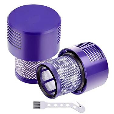 Imagem de Pacote com 2 filtros de substituição para série Dyson V10 Cyclone, V10 Absolute, V10 Animal, V10 Total Clean, SV12, SV12, Número de peça 969082-01, roxo