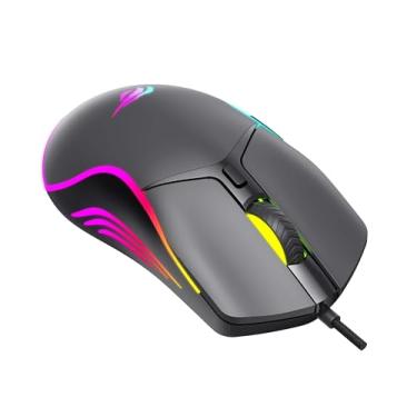 Imagem de Havit Mouse Gamer MS1029 USB Iluminação RGB, 6 botões 1200-1800-2400-3600-4800-7200 DPI, Design Ergonômico, Bloqueio de Alvo Fácil e Precisopara Games
