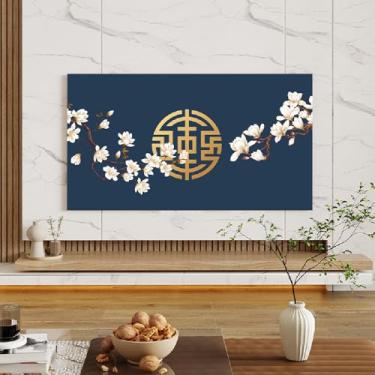 Imagem de Protetor de tela de TV, capa de TV, capô de televisão, decoração de sala de estar, capa contra poeira moderna, estilo chinês, capa de monitor protege tela LED tipo 01||55-65 polegadas