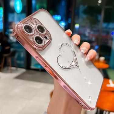 Imagem de Moda luxo diamante transparente premium vem com película de lente para iPhone12 13 14 15PorMax, rosa, para iPhone 13pro